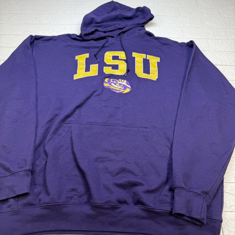 Profile Varsity LSU Tigers Hoodie Mens 2xLT Purple Football Sweatshirt Tall